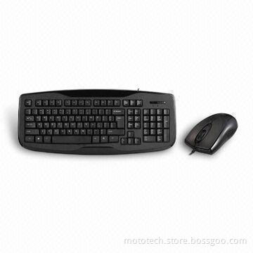 Wired splash-proof keyboard and optical mouse combo